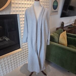 NWT Free People FP Beach Gray High-Low Open Front Cardigan / Duster Pockets M/L